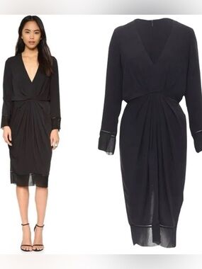 Zimmermann Black Silk Long Sleeve Dress